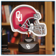 Oklahoma Sooners - Neon Helmet & Cap Desk Lamp