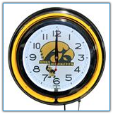 Iowa Hawkeyes Double Neon Clock