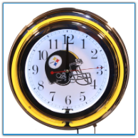 Pittsburgh Steelers Double Neon Clock