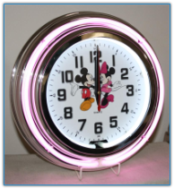 Mickey and Minnie Mouse Double Neon Clock