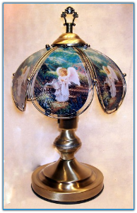 Small Angel in Garden Touch Lamp