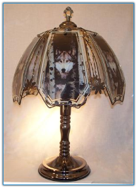 Wolf With Birch Tree Touch Lamp