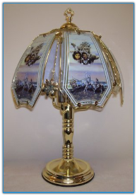 Native American with Indian Scene Touch Lamp