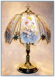 Butterflies With Flowers Touch Lamp