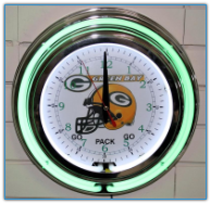 Green Bay Packers1 Double Neon Clock