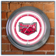 Arkansas Razorbacks - Neon Light Wall Clock