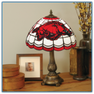 Arkansas Razorbacks - Stained-Glass Tiffany-Style Table Lamp
