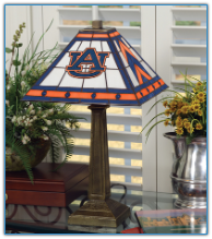 Auburn Tigers - Stained-Glass Mission-Style Table Lamp