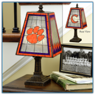 Clemson Tigers - Art Glass Table Lamp