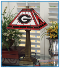 Georgia Bulldogs - Stained-Glass Mission-Style Table Lamp