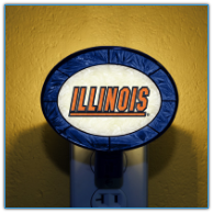 Illinois Fighting Illini - Art Glass Night Light