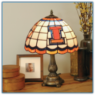 Illinois Fighting Illini - Stained-Glass Tiffany-Style Table Lamp
