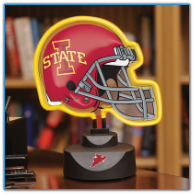 Iowa State Cyclones - Neon Helmet & Cap Desk Lamp