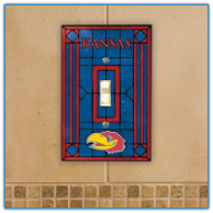 Kansas Jayhawks - Single Art Glass Light Switch Cover