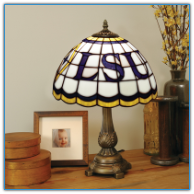 Louisiana State Tigers - Stained-Glass Tiffany-Style Table Lamp