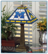 Michigan Wolverines - Stained-Glass Mission-Style Table Lamp