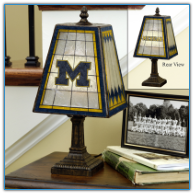 Michigan Wolverines - Art Glass Table Lamp