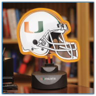 Miami Hurricanes - Neon Helmet & Cap Desk Lamp