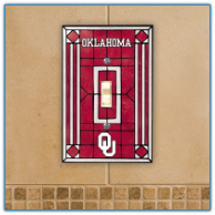 Oklahoma Sooners - Single Art Glass Light Switch Cover