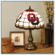Oklahoma Sooners - Stained-Glass Tiffany-Style Table Lamp