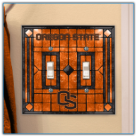 Oregon State Beavers - Double Art Glass Light Switch Cover