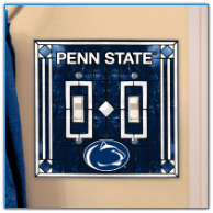 Penn State Nittany Lions - Double Art Glass Light Switch Cover