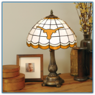 Texas Longhorns - Stained-Glass Tiffany-Style Table Lamp