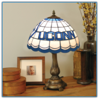 Connecticut Huskies - Stained-Glass Tiffany-Style Table Lamp