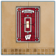 Wisconsin Badgers - Single Art Glass Light Switch Cover
