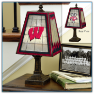 Wisconsin Badgers - Art Glass Table Lamp