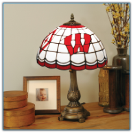 Wisconsin Badgers - Stained-Glass Tiffany-Style Table Lamp