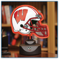 Wisconsin Badgers - Neon Helmet & Cap Desk Lamp