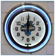 Carolina Panthers Double Neon Clock