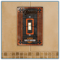 Harley Davidson Classic - Single Art Glass Light Switch Cover