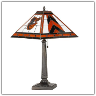 Baltimore Orioles - Stained-Glass Mission-Style Table Lamp