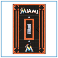 Miami Marlins - Single Art Glass Light Switch Cover
