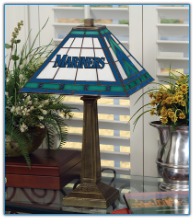 Seattle Mariners - Stained-Glass Mission-Style Table Lamp