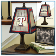 Texas Rangers - Art Glass Table Lamp