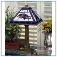 Baltimore Ravens - Stained-Glass Mission-Style Table Lamp