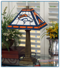 Denver Broncos - Stained-Glass Mission-Style Table Lamp