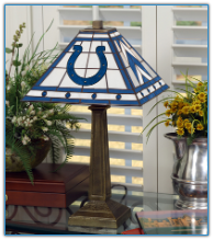 Indianapolis Colts - Stained-Glass Mission-Style Table Lamp