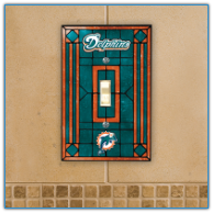 Miami Dolphins - Single Art Glass Light Switch Cover