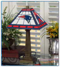 New England Patriots - Stained-Glass Mission-Style Table Lamp