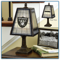 Oakland Raiders - Art Glass Table Lamp
