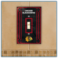 Chicago Blackhawks - Single Art Glass Light Switch Cover