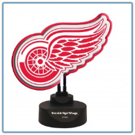 Detroit Red Wings -Team Logo Neon Desk Lamp
