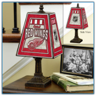 Detroit Red Wings - Art Glass Table Lamp