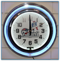 New England Patriots Double Neon Clock