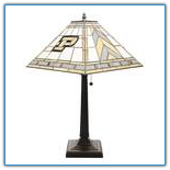 Purdue Boilermakers -  Stained-Glass Mission-Style Table Lamp