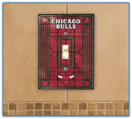 Chicago Bulls - Single Art Glass Light Switch Cover